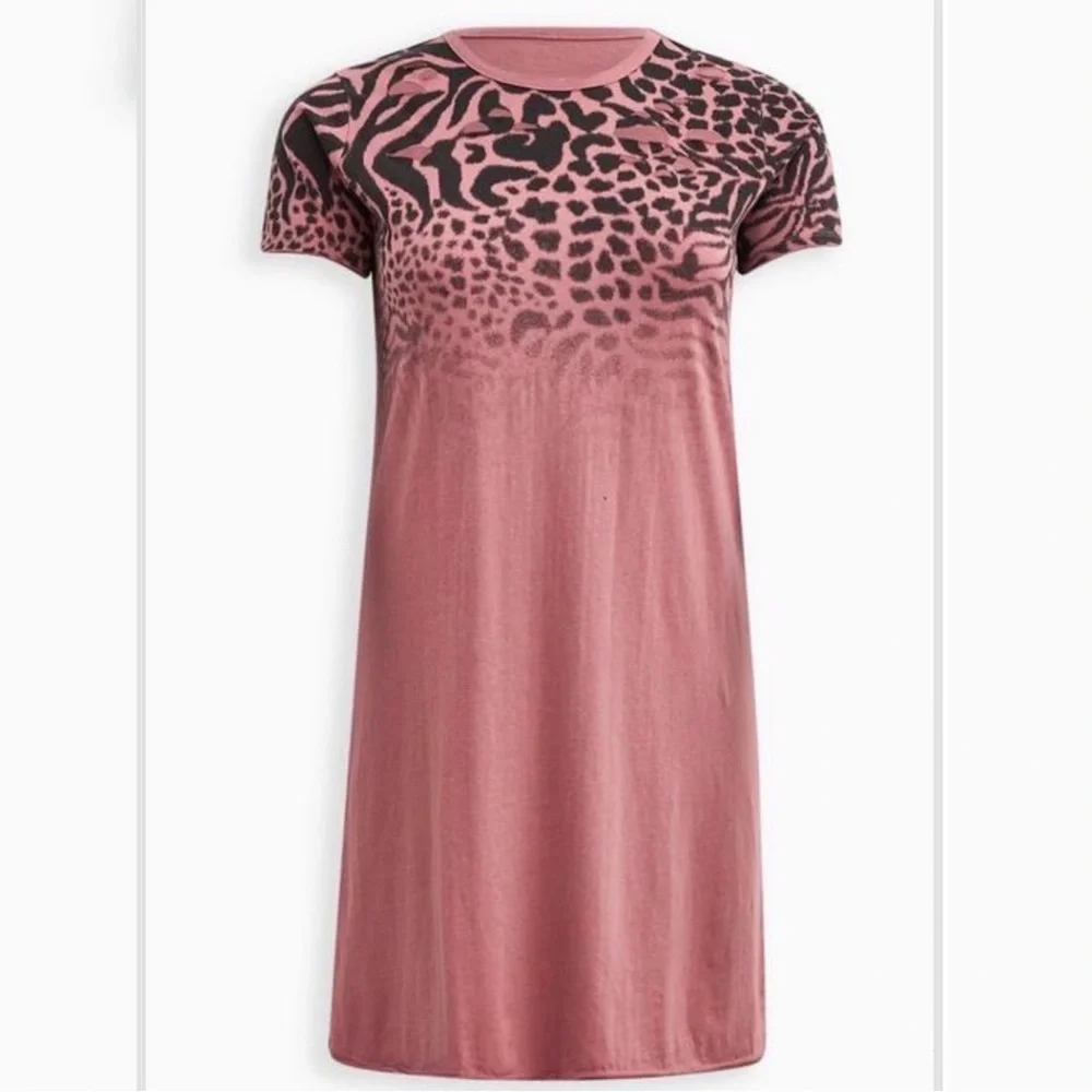NWT! TORRID pink black leopard deconstructed dress, 1X. - Picture 6 of 9